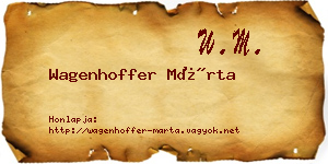 Wagenhoffer Márta névjegykártya